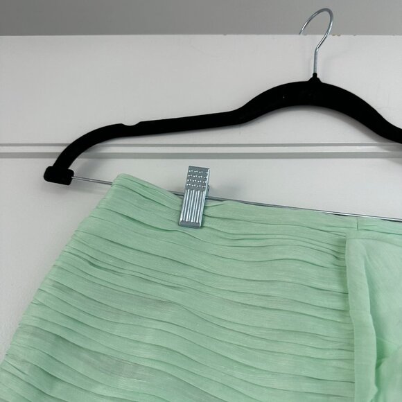 NWT Hansen & Gretel Levi Mini Skirt in Seafoam Sz Medium Ruffle Trim Cinched - Picture 7 of 9
